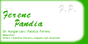 ferenc pandia business card